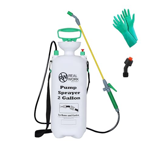 REALWORK 2pk 2-Gallon Handheld Tank Sprayer with Easy-Carry Shoulder Strap for Lawn, Garden, Yard, in Translucent White - size: 2 gallon