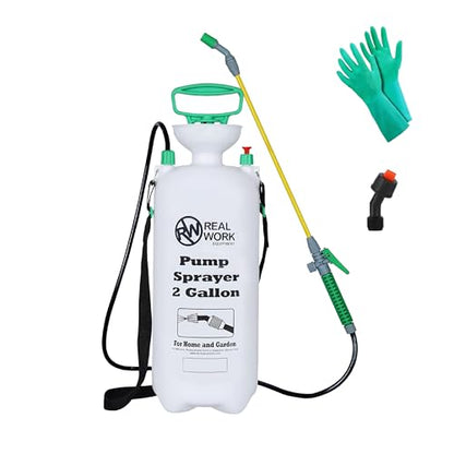 REALWORK 2pk 2-Gallon Handheld Tank Sprayer with Easy-Carry Shoulder Strap for Lawn, Garden, Yard, in Translucent White - size: 2 gallon