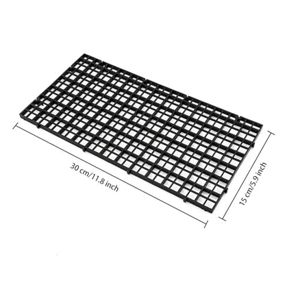 Aquarium Fish Tank Divider Plastic Egg Crate Filter Bottom Tray, S | 6pcs, Black, Plastic Grid - size: S 6pcs Black