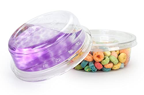 Golden Apple, 8 oz. Ultra Clear Recycled PET Plastic Round Deli Container and Flat Lid Combo - 20sets - size: 8oz & Flat lids