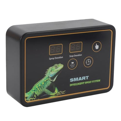 Automatic Reptile Misting System Rainforest Tank Timer 360° Adjustable Nozzles, Touch Buttons for Reptiles, Chameleons, Frogs Smart Mister with Timer, Dual Pumps, Paludarium (US