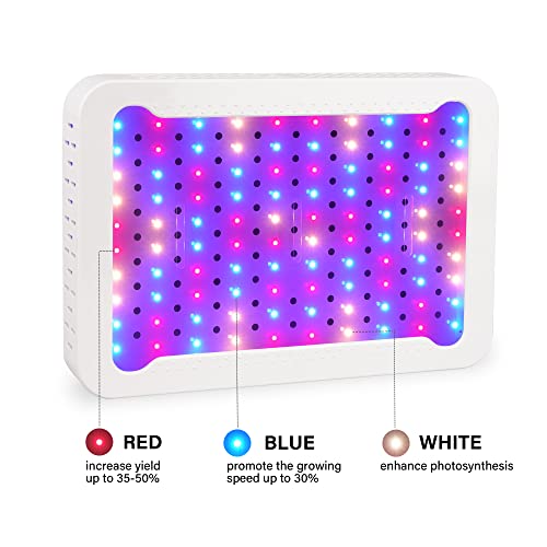 Beelux 1000w LED Grow Light for Indoor Plants Full Spectrum, Upgrade Dual Chips and Dual Switch Plant Grow Lights for Seed Starting Veg and Flower Greenhouse (Actual Power 100W=1000W HPS)