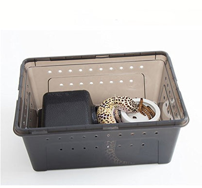 Hypeety Reptile Hide Box Small Animal Hide Cave for Snakes Lizards Geckos | Durable, safe material, with texture surface, helps peeling, easy to clean, provides secure hiding space, balck, 1 pack, S