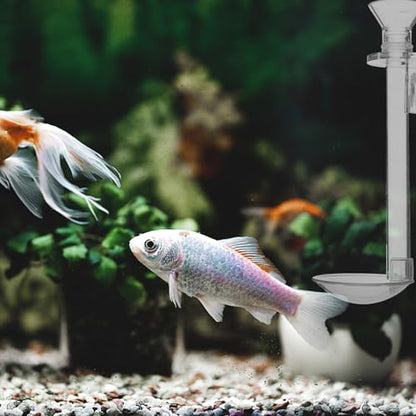 ibasenice Aquarium Fish Feeder Tube with Suction Cup, Acrylic Shrimp Feeding Tool 15cm with Cleaning Brush for Fish Tank and Shrimp Tank Accessories
