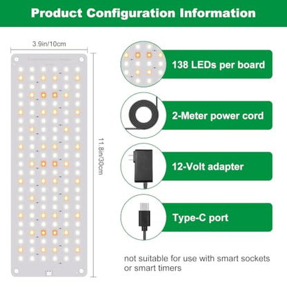 Aumtrly Plant Grow Light for Seed Starting Growing, 882 LED Full Spectrum | Slim 6 Panel, 6/12/16H Auto Timer, 5 Dimming Levels, 3 Light Modes, 2 Installation Methods, Use Indoor Under Shelves - size: 6 Pack