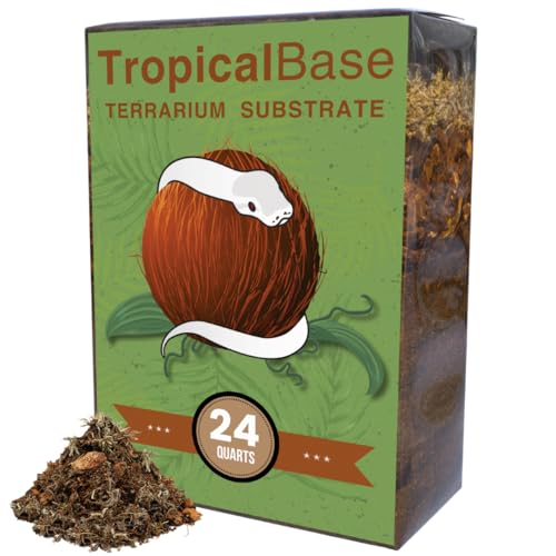 TropicalBase Vivarium Substrate, Bioactive Ready for Your Tropical Snake Habitat, Gecko and Frog Paludarium, Planted Terrarium, Lizard Enclosure or Tarantula Tank. (24 Quart) - size: 24 Quart