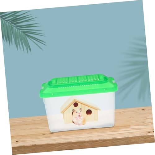NUOBESTY 2pcs Portable Pet Container and Travel Fish Tank with Lid, Medium Plastic Turtle Terrarium and Reptile Tank Box for Small Pets and Hamsters