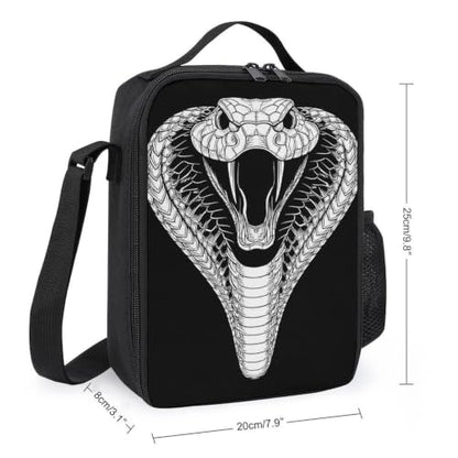 Cobra Snake Head Lunch Box Cooler Bag for Women Men | unisex adult,portable,insulated,adjustable strap,washable,bottle pocket