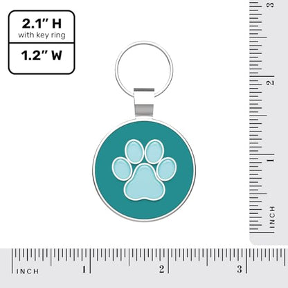 MYLUCKYTAG QR Code Pet ID | Personalized Dog & Cat Collar Tag | Online Profile with Instant Scanned Location Alert Email - style: Blue Paw