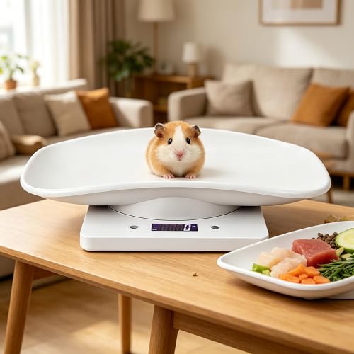 Digital Pet Scale for Small Animals,LCD Electronic Puppy & Kitten Weighing Scale,Multi-Unit Food & Animal Scale with Tray,Portable Gram Scale for Cats,Hamsters,Reptiles for Home