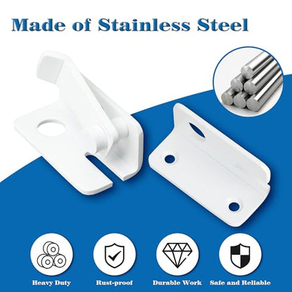 Alise Flip Latch,Gate Latches Slide Bolt Latch Safety Door Lock Catch for Barn Cabinet Pet Cage Wood Fence Bathroom Garage Window,SUS304 Stainless Steel Gate Hardware Locks,White Finish MS5009-W | SUS 304 Stainless Steel Door Latch Lock for Wooden Fence S