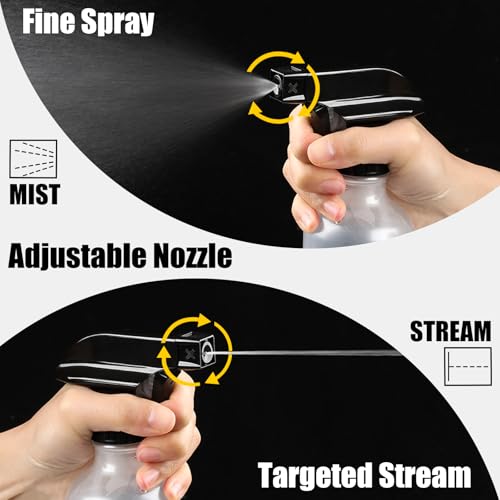 Spray Bottles 2 Pack 10 oz Refillable Plastic Squirt Bottle for Liquid | Fine Mist Water Spray Bottle with Adjustable Stream Nozzle BPA-free Spray Bottle for Hair, Plant, Cleaning, Pet Training - color: 2 Frosted