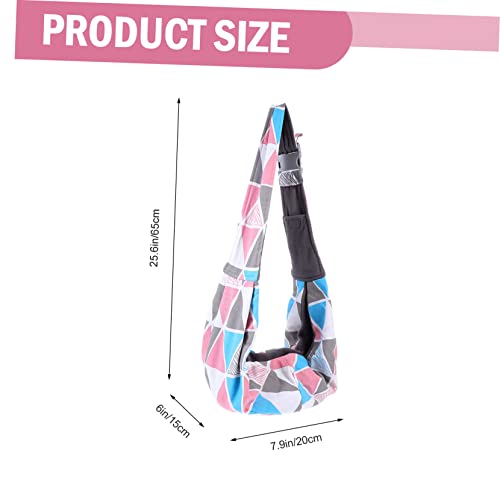 Reptile Pet Carrying Pouch Adjustable Shoulder Strap Polyester Small | Colorful Geometric Pattern, Breathable and Cozy Warmth, Crossbody Wear for Bearded Dragon Walking or Travelling