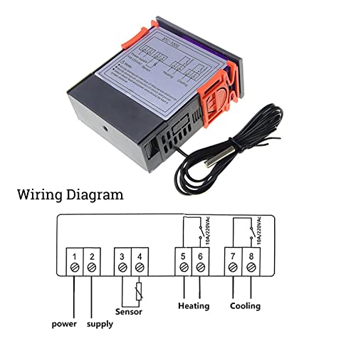 STC-1000 Digital Temperature Controller AC 10A 110V-220V (2 Pack) | Digital LED Temperature Controller Heating Cooling Centigrade Thermostat 2 Relays Output with NTC Sensor Probe