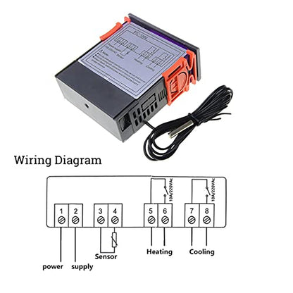 STC-1000 Digital Temperature Controller AC 10A 110V-220V (2 Pack) | Digital LED Temperature Controller Heating Cooling Centigrade Thermostat 2 Relays Output with NTC Sensor Probe