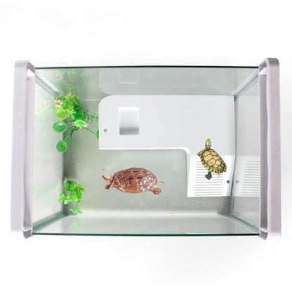 Turtle Habitat Practical Reptile Floating Island for Lizard Frog Scorpion Plastic Fish Tank Turtle Climbing Platform Turtle Basking Platform(White)