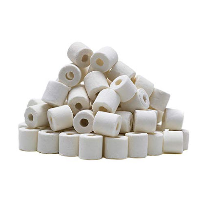 Aquarium Premier Bulk Bio Ceramic Rings Filter Media, 4 lbs | Fresh Water, Sea Water Fish Tank Canister Filter, Koi Fish Pond Reef Filter - size: 4 lbs