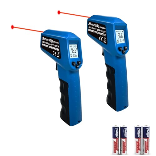 Infrared Thermometer 2 Pack Temperature Gun - 58 ℉~1022 ℉ (- 50 ℃~550 ℃) Non-Contact Digital Laser Infrared Ir Thermometer for Cooking, Barbecue, Food, Repair, Pet Care and Home Use(Blue) - color: Bule&Blue
