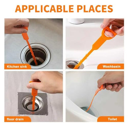 Drain Snake Drain Clog Remover Tool 4 Pack 20 Inch Flexible Hair Removal for Sink Shower Tub and Toilet with Grip Handle Easy Use Kitchen Bathroom Pipe Cleaner- AsonTao - color: Drain clog remover 4Pcs