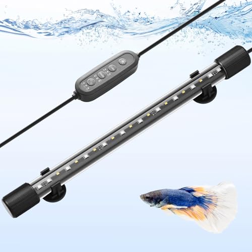15in Submersible Aquarium LED Light, 24/7 Mode Aquarium Lights with Full Spectrum RGBW LEDs, IP68 Waterproof Fish Tank Light with Dimming, Timming and Color Adjustable - style: 15inch