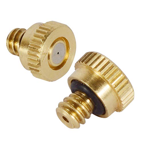KUWAN 0.016" Orifice (0.4mm) Thread UNC 10/24 Brass Misting Nozzles 30PCS | Low Pressure Atomizing Misting Sprayer Water Hose Nozzle for Greenhouse, Landscaping, Outdoor Cooling Mister System - color: 40 PCS