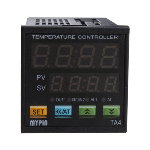 F/C PID Temperature Controller, AGPtEK Dual Display Digital Programmable Temperature Control TA4-SSR Solid State Relay with 2 Alarms