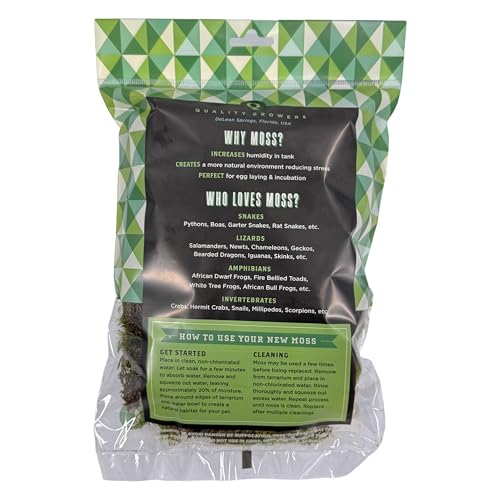 Mood Moss for Terrarium Habitats, Small 1-Pack | Preserved Moss for Reptiles, Amphibians & Invertebrates Terrariums, Humidity Control, Soft, Dye-Free, Family Owned, USA Made - size: Small 1-pack, style: Mood Moss