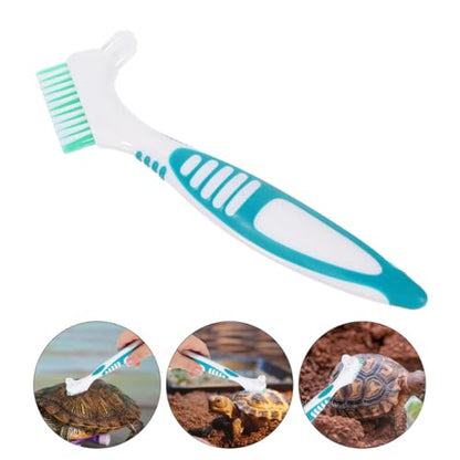 VICASKY 3pcs Turtle Cleaning Brush Set for Aquatic and Land Tortoises, Sturdy Bristle Shell Mud Remover Brushes, Reusable Turtle Shell Scrubbing Tool for Reptile Care and Tank Maintenance