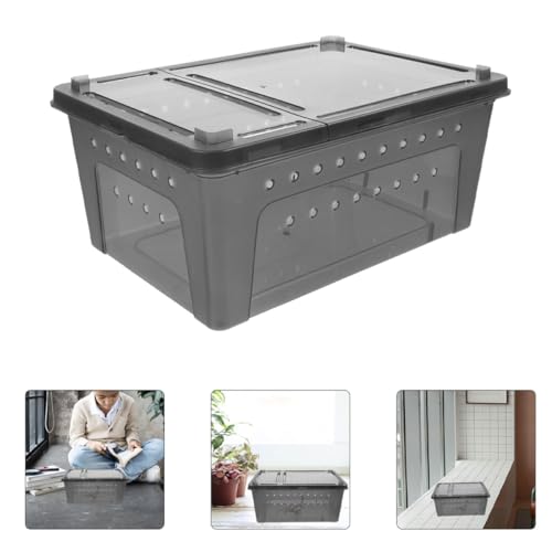 BESPORTBLE 2pcs Creative Reptile Feeding Box Breathable Bin for Snakes Geckos Crickets Enclosure for Reptiles Secure and Fade Resistant Habitat Container