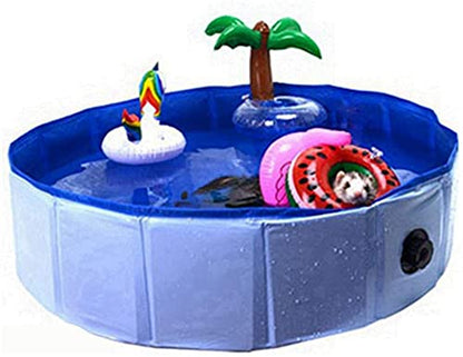 Foldable Collapsible Ferret Bathing & Cooling Swimming Pool, Durable Bath Tub, Swimming Bath Water Washer for Ferrets & Small Animals, Bonus-Ferret Swim Ring (80x20cm(31.5''x7.9'')) - size: 80x20cm(31.5''x7.9'')