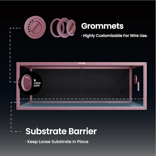 Lightweight 85 Gallon Reptile Enclosure for Snake, Bearded Dragon | Optimal Ventilation & Light Penetration by Rust Proof Mesh Top, Easy Assembly within 6 Steps with Clear Instruction - color: Bloom Pink, size: 85 Gallon