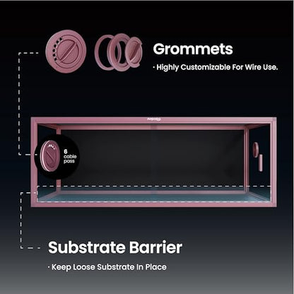 Lightweight 85 Gallon Reptile Enclosure for Snake, Bearded Dragon | Optimal Ventilation & Light Penetration by Rust Proof Mesh Top, Easy Assembly within 6 Steps with Clear Instruction - color: Bloom Pink, size: 85 Gallon