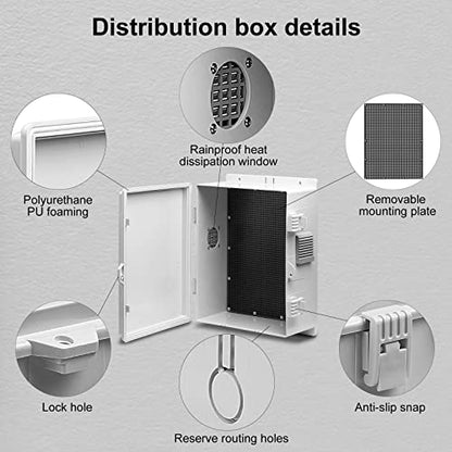 Namunanee Outdoor Electrical Junction Box, ABS Water Resistant Enclosure with Internal Mounting Panel & Hinged Cover, 9.2" H* 7" L* 4.6" W - size: 9.2"H x 7"L x 4.6"W & Standard