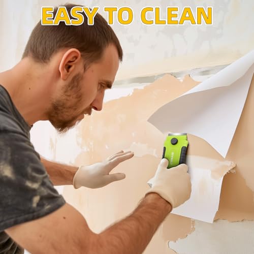 DIYSELF Razor Scraper Tool with 15 Extra Razor Blades, Stove Top Cleaner | Razor Scraper for Cooktops, Oven Glass, Windows, Tile and Metal, Paint Scraper for Stickers with Single Edge Razor Blades - color: Green, size: 1 Pack