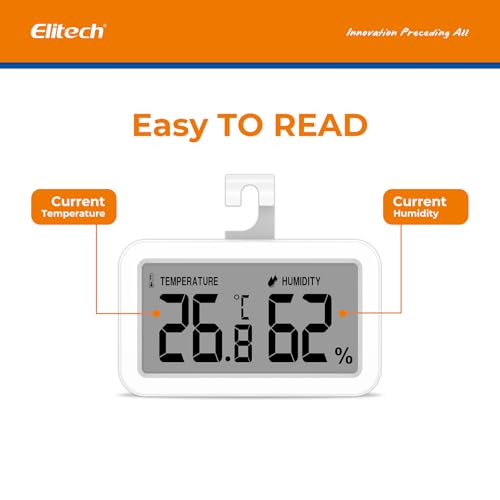 Elitech Fridge Thermometer Hygrometer Digital Freeze Refrigerator Thermometer Waterproof Large LCD Display TM-2TH - size: Thermo-hygrometer