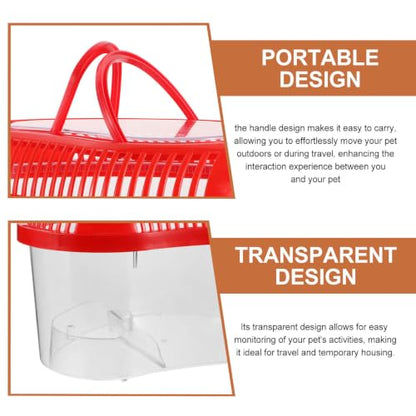 Yardwe Portable Reptile Cage Featuring Locking Lid and Ventilation Holes, Plastic Travel Carrier for Snakes and Shrimp, Outdoor Terrarium Box for Reptile Transport and Breeding