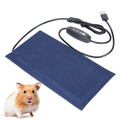 Tiiyee Reptile Heating Pad, Pets Under Tank Heater Terrarium Warmer Heat Mat USB Adjustable Temperature for Seedling Small Animals Tortoise Lizard Snakes Hermit Crab Turtle Amphibians Frog(Small) - size: Small