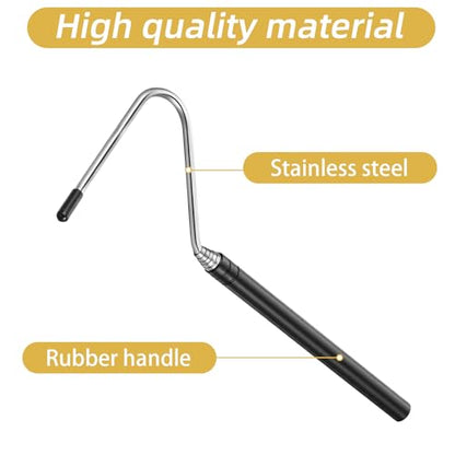 Mabor Snake Hook, 8-26 Inch Stainless Steel Extensible Retractable Grappling Hook, Pick-Up Handling Tool Pool Skimmer Basket Hooks - size: 8.07 - 25.98 inches