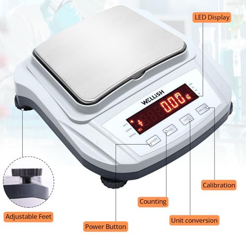 Lab Scale 600g/0.01g High Precision Digital Scale with 500g Weights Analytical Balance Electronic Scale for Kitchen Lab Weighing - style: 600g x 0.01g with weight