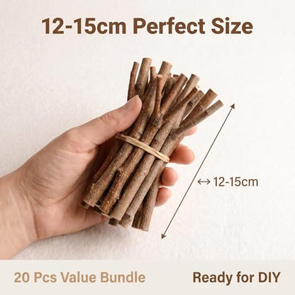 20Pcs Y-Shaped Driftwood for Crafts - 5x6 Natural Peach Wood Sticks for Terrarium, Fishtank & Drift Wood Decor for Home