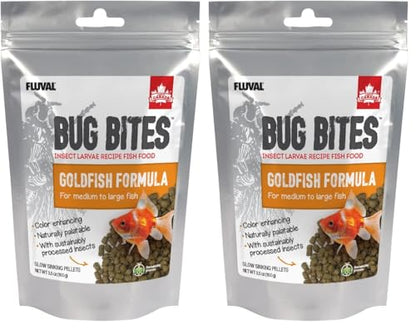 Fluval Bug Bites Goldfish Fish Food, Pellets for Medium to Large Sized Fish, 3.53 oz, A6584 (Pack of 2) - size: 3.5 Ounce (Pack of 2)