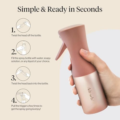 Kitsch Continuous Spray Bottle for Hair – Terracotta, 150ml | Fine Mister Spray Bottle & Water Spray Bottle – Recycled Hair Spray Bottle – Spray Bottles for Cleaning, Styling, & More - color: Terracotta