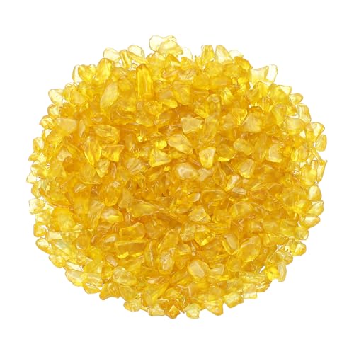 Crystal Chips Stone, 0.44 Lb Fluorite Gravel Rocks (Yellow Agate, 5-7 Mm) - color: Yellow, size: 5 - 7 mm