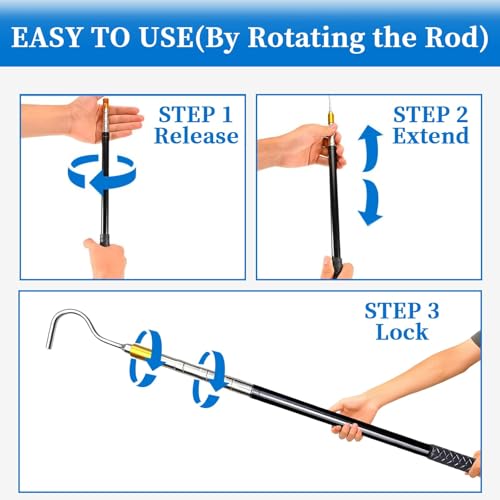 Snake Hook, 61" Snake Reptile Catcher Stick Pole Handling Tool Kit for Rattlesnakes Python Copperhead Removal Catching
