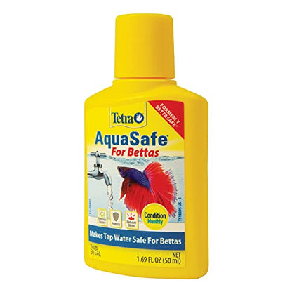 Tetra BettaSafe, Aquarium Water Conditioner for Bettas, 1.69-Ounce, 50ml, Golds & Yellows (16837) (Pack of 2) - size: 1.69-Ounce, 50-Ml (Pack of 2)
