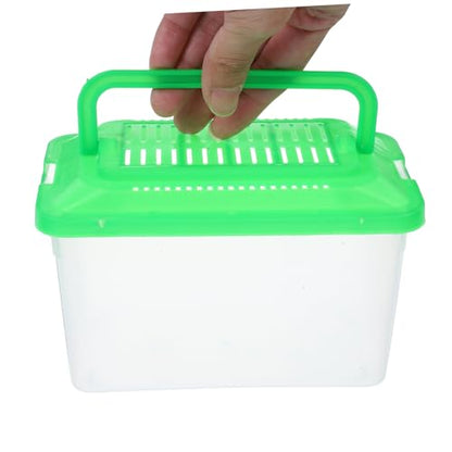 GALPADA Portable Turtle Feeding Box Transparent Reptile Habitat for Hamsters and Goldfish Easy to Small Fish Tank Excellent Visibility for Pet Transport and Observation