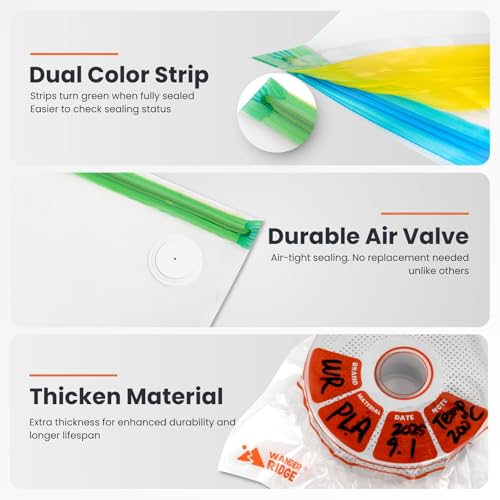 3D Printer Filament Storage Bags – Vacuum, Moisture-Proof & Dustproof, Humidity Resistant, Reusable (13 x 15 Inches, 30 Bags Only) - style: 30 Bags