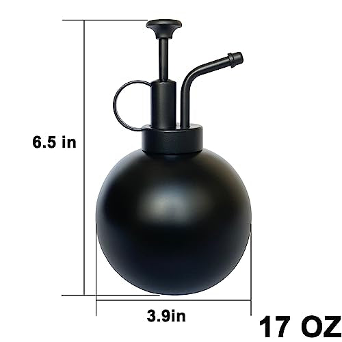 Stainless Steel Plant Sprayer, Small Watering Can, Modern Gardening Tool for Indoor Potted Plants - color: 17oz/matte black