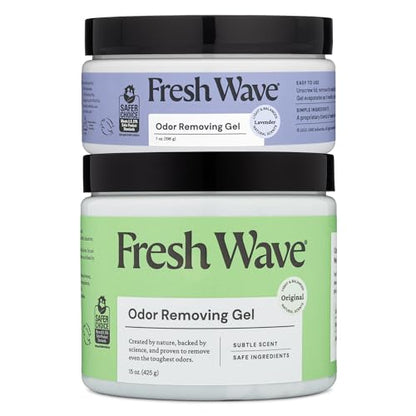 Fresh Wave Odor Eliminator Gel 2-Pk 15oz & 7oz Air Freshener, Mix Pack | Plant-based formula. No parabens or harsh chemicals. EPA Safer Choice. Bathroom & closet odor absorber. Refillable. - size: 22 fl oz (Pack of 2: 15 fl oz & 7 fl oz)