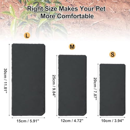 Reptiles Slate Rocks, Basking Surface Reptile Basking Platform, Enhances Climbing Activity, 11.81"x5.91", Black Gray - size: 11.81"x5.91"